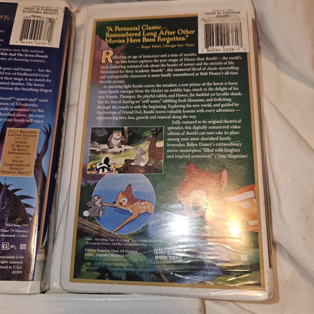 Vintage VHS Movie Collection Aladdin Sleeping Beauty Bambi Mulan Winnie The Pooh - Picture 5 of 7